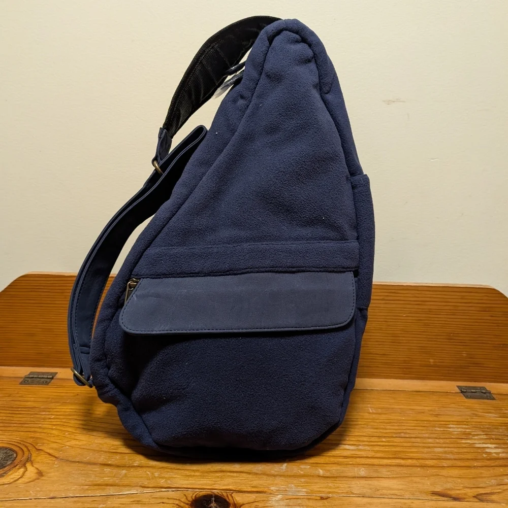 L.L.Bean AmeriBag Healthy Back Bag Fleece Sling Backpack Blue